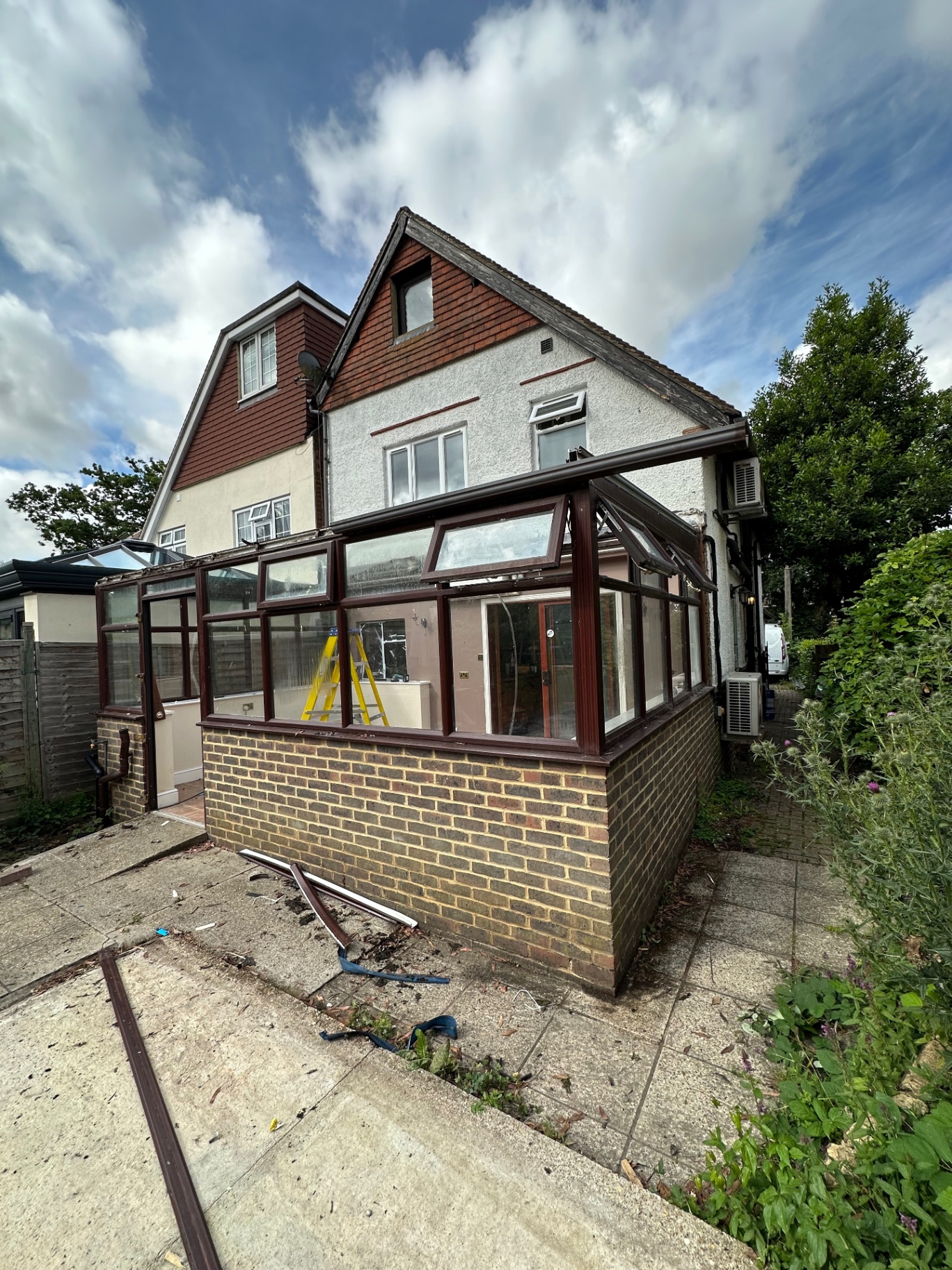 Original conservatory at the rear of the property before work began
